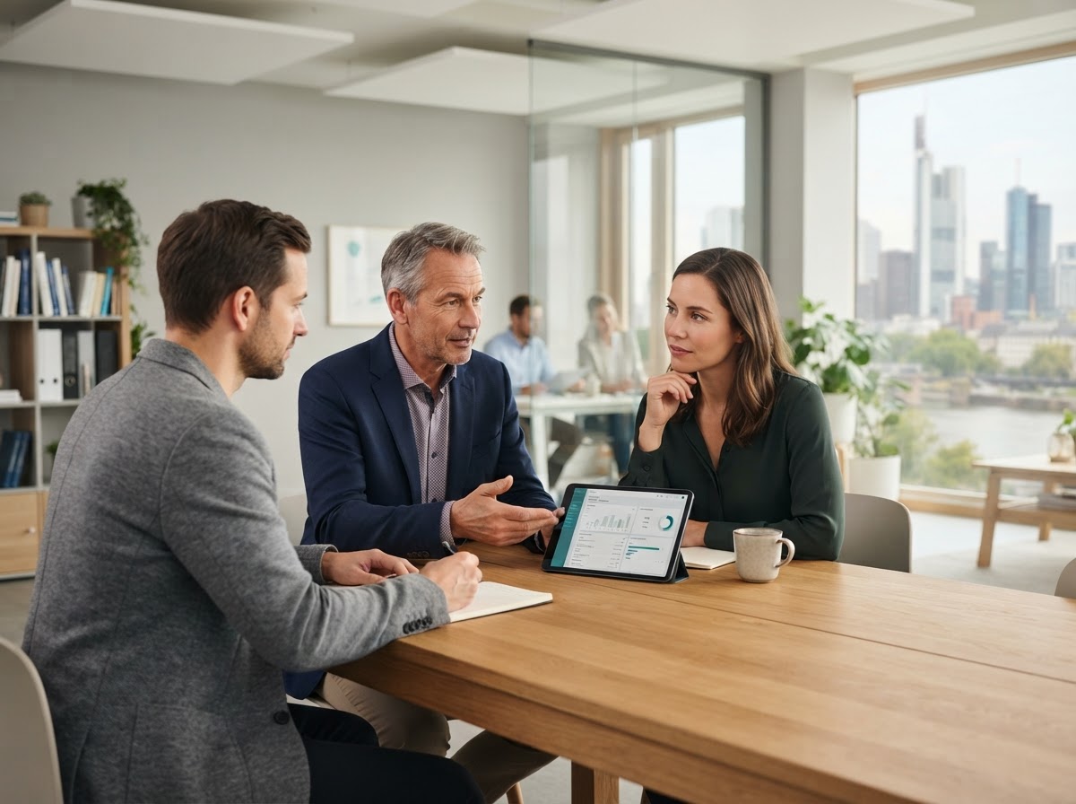 Wolfram Eichenhof Team bei der Auswertung von Finanzdaten
